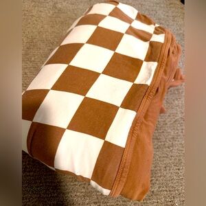 Little Sleepies Caramel Checks Oversized Cloud Blanket